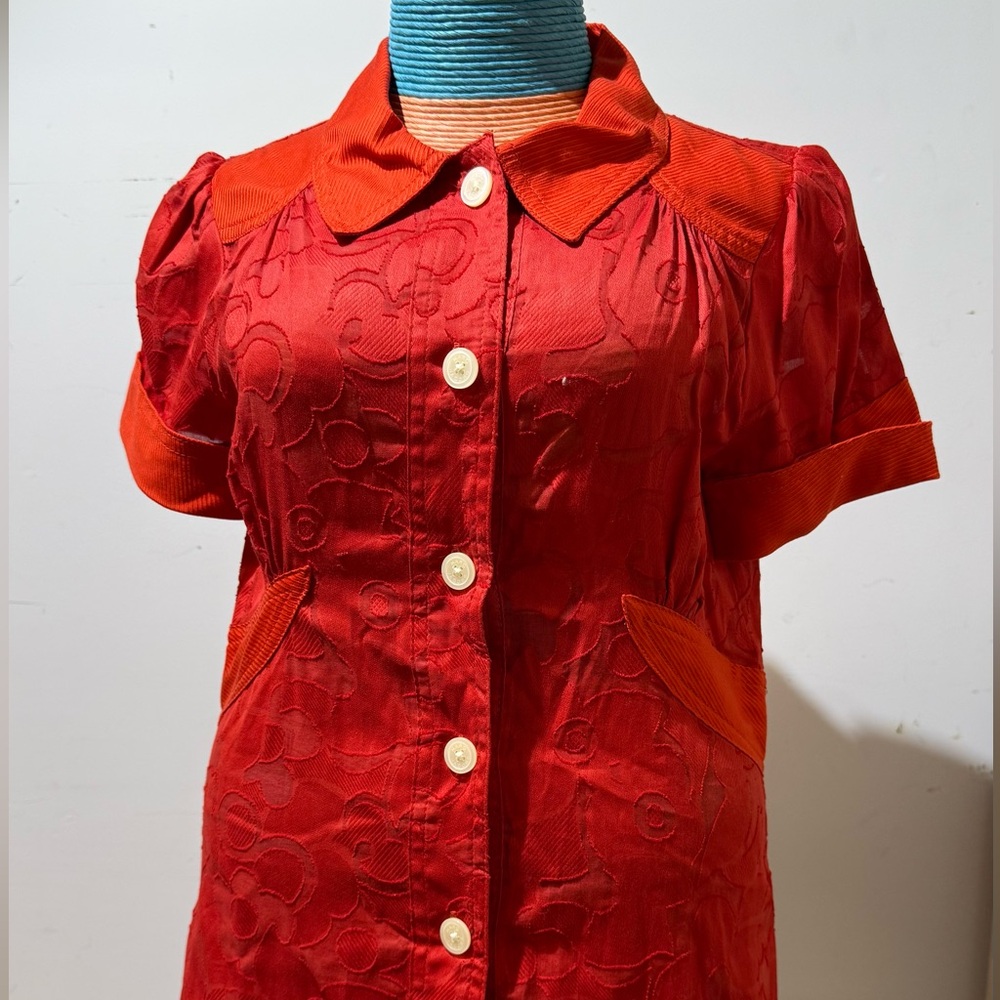 Marc By Marc Jacobs Red Textured Button-Down Shirt